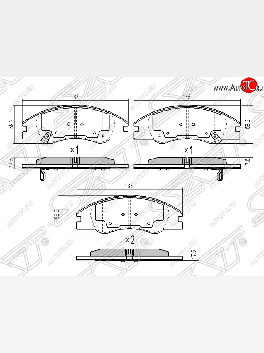 Колодки тормозные SAT (передние) KIA Cerato 1 LD седан рестайлинг (2005-2008)  в Керчи Республика Крым