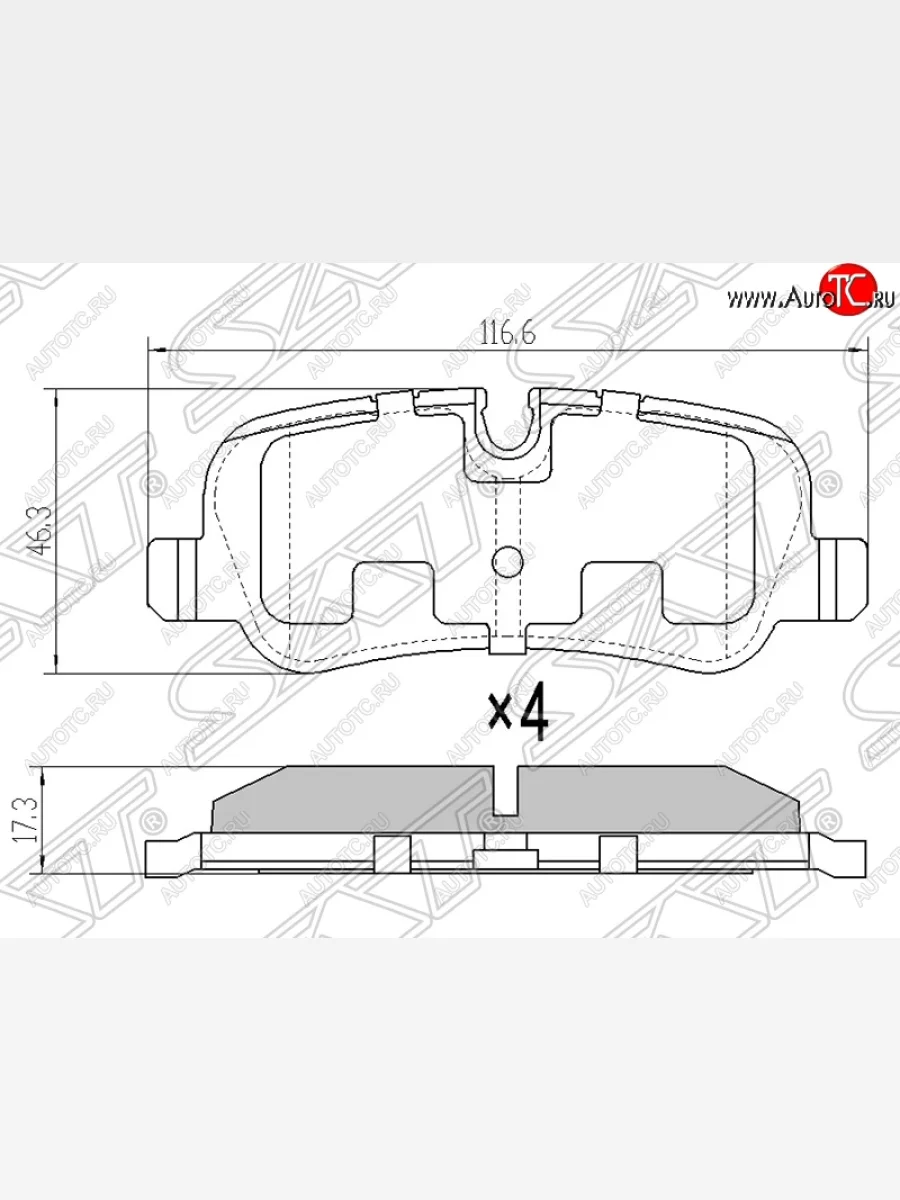 Колодки тормозные SAT (задние) Land Rover Range Rover 3 L322 дорестайлинг (2002-2006)  с доставкой в г. Керчь