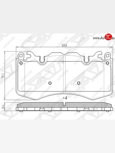 Колодки тормозные SAT (передние) Land Rover Range Rover 3 L322 дорестайлинг (2002-2006)