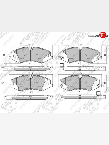 Колодки тормозные SAT (передние) Land Rover Range Rover 3 L322 дорестайлинг (2002-2006)