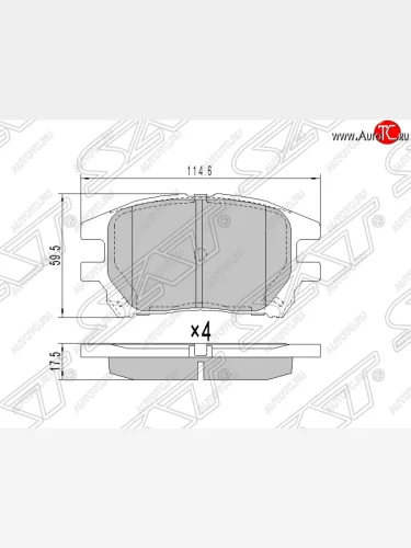 Колодки тормозные SAT (передние) Toyota Harrier  XU10 (1997-2003) дорестайлинг, рестайлинг