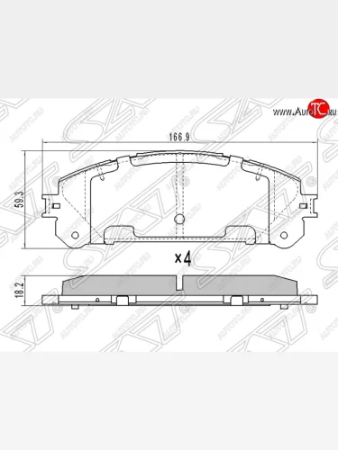 Колодки тормозные SAT (передние) Lexus RX350 AL10 дорестайлинг (2008-2012)