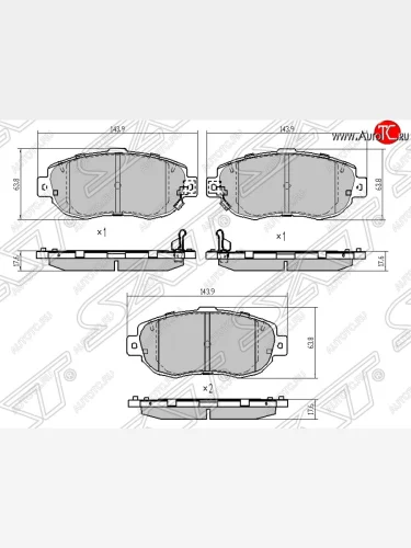 Колодки тормозные SAT (передние) Lexus SC430 Z40 дорестайлинг (2001-2006)