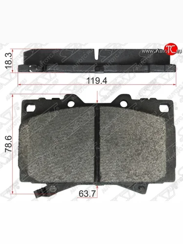 Колодки тормозные SAT (передние) Lexus LX470 J100 дорестайлинг (1998-2002)