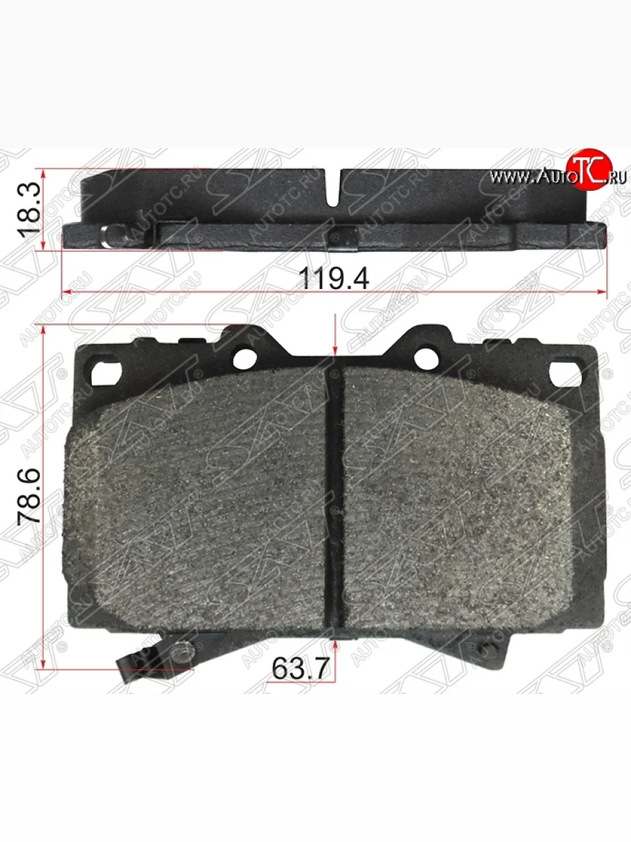 Колодки тормозные SAT (передние) Toyota Land Cruiser 10 100 1-ый рестайлинг (2002-2005)  в Керчи Республика Крым