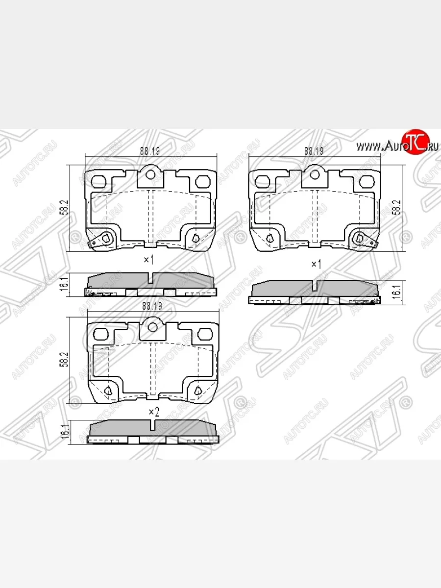 Колодки тормозные SAT (задние) Lexus GS300 S190 рестайлинг (2007-2012)  в Керчи Республика Крым