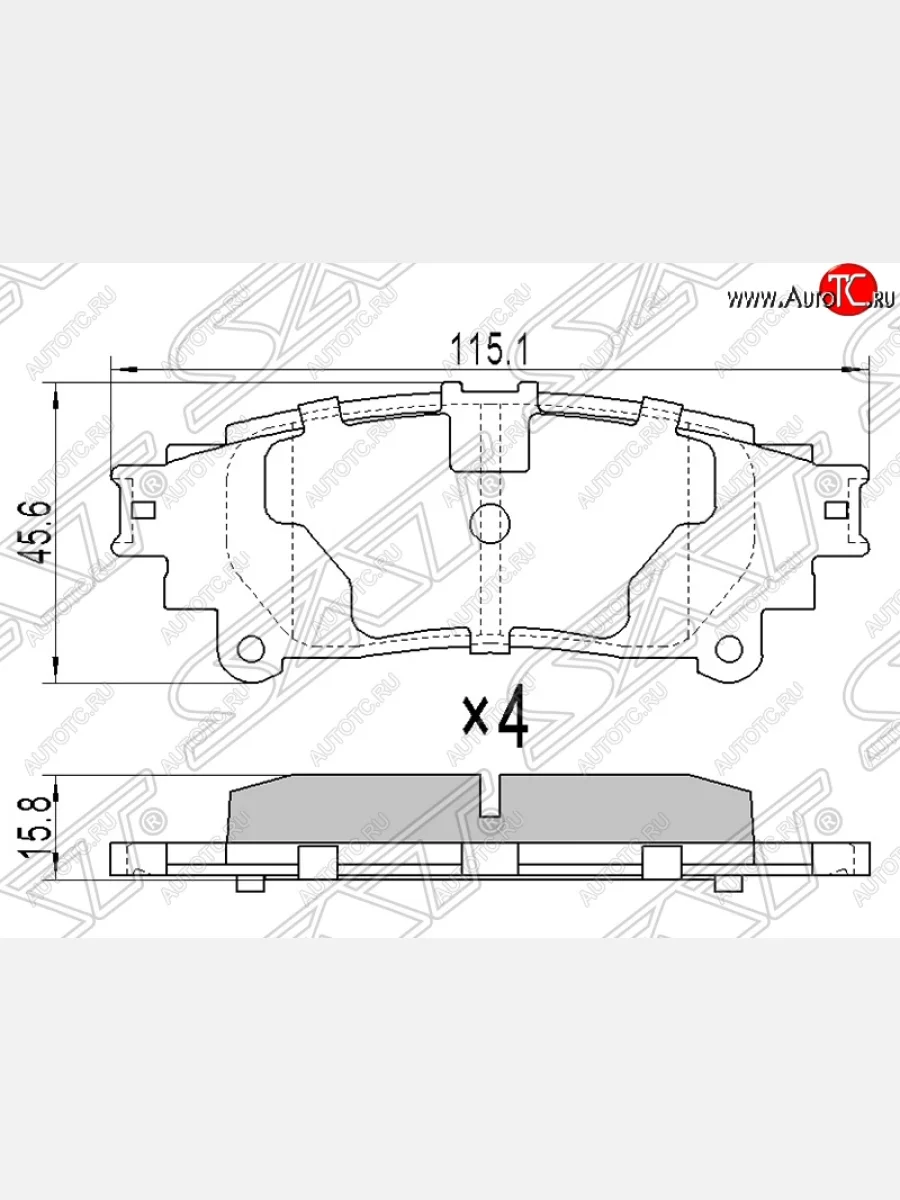 Колодки тормозные SAT (задние) Lexus RX350 AL20 дорестайлинг (2015-2019)  в Перми Пермском крае