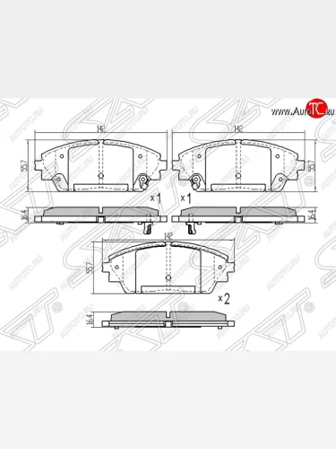Колодки тормозные SAT (передние) Mazda 3/Axela BM дорестайлинг седан (2013-2016)