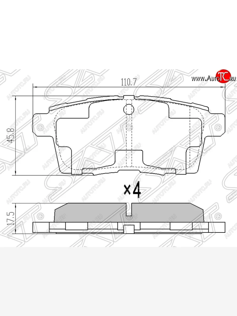 Колодки тормозные задние SAT Mazda CX-9 TB дорестайлинг (2007-2009)  с доставкой в г. Керчь