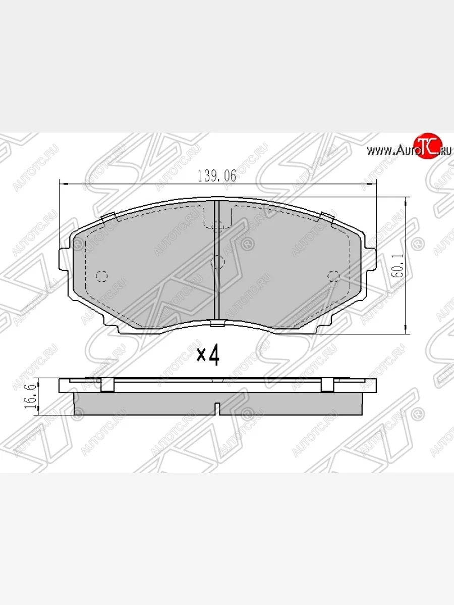 Колодки тормозные SAT (передние) Mazda CX-9 TB дорестайлинг (2007-2009)  в Самаре Самарской области