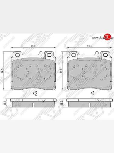Колодки тормозные SAT (передние) Mercedes-Benz E-Class ( W124,  S124) - S class  W140