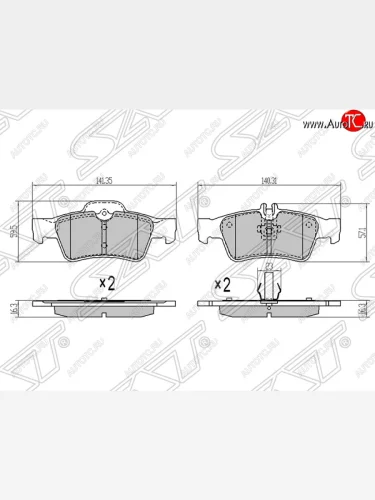 Колодки тормозные задние SAT Mercedes-Benz E-Class W211 дорестайлинг седан (2002-2006)