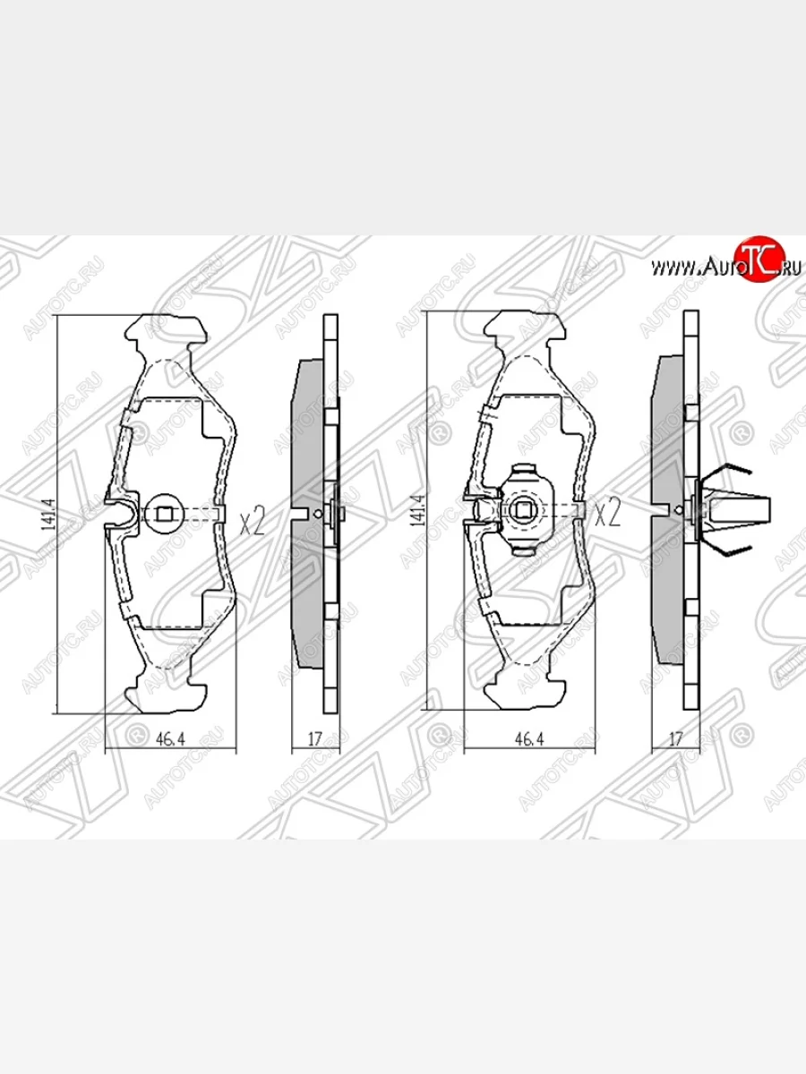 Колодки тормозные задние SAT Mercedes-Benz Sprinter W905 рестайлинг (2000-2006)  в Керчи Республика Крым