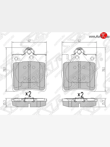 Колодки тормозные задние SAT Mercedes-Benz E-Class W210 дорестайлинг универсал (1996-1999)