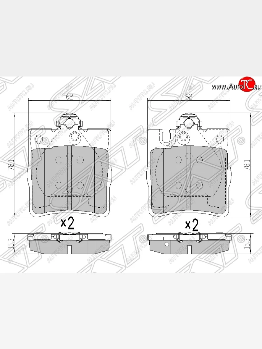Колодки тормозные задние SAT Mercedes-Benz E-Class W210 дорестайлинг универсал (1996-1999)  с доставкой в г. Керчь