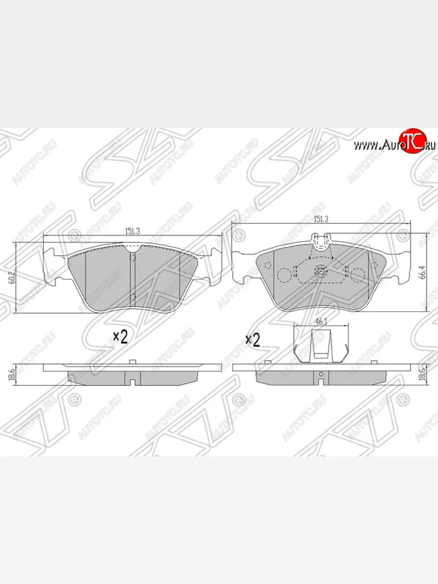 Колодки тормозные передние SAT Mercedes-Benz E-Class W210 дорестайлинг универсал (1996-1999)  в Керчи Республика Крым