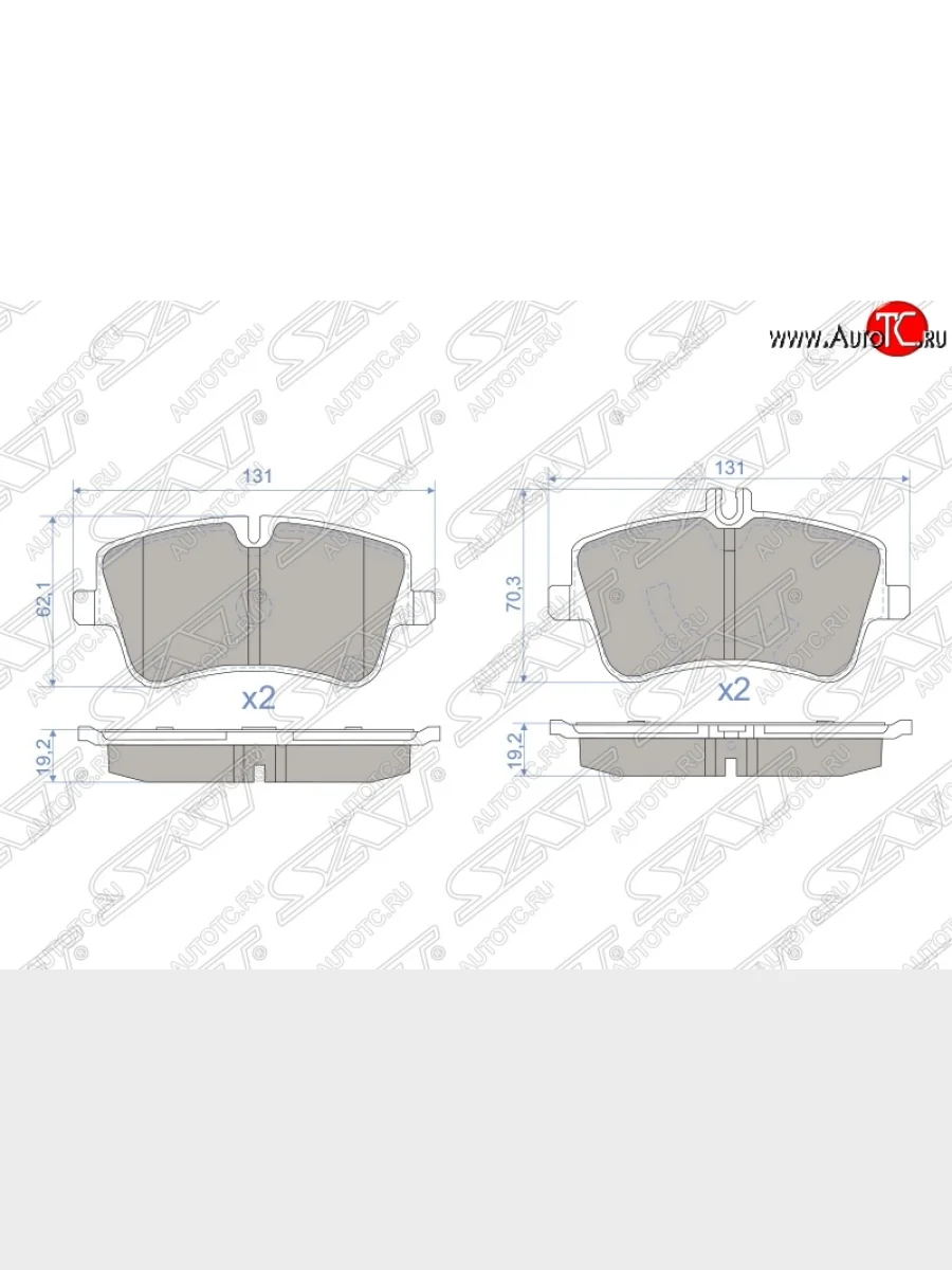 Колодки тормозные SAT (передние)  Mercedes-Benz C-Class (2000-2008) W203  в Самаре Самарской области