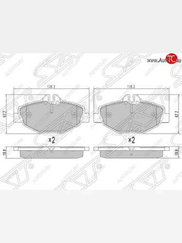 Колодки тормозные SAT (передние) Mercedes-Benz E-Class  W211 (2002-2009) дорестайлинг седан, рестайлинг седан