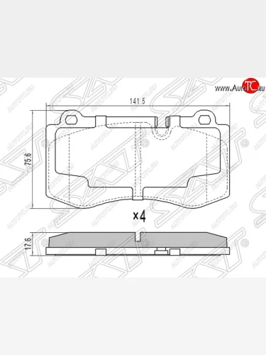 Колодки тормозные SAT (передние) Mercedes-Benz CLS class ( C219,  W219) - S class  5 W221