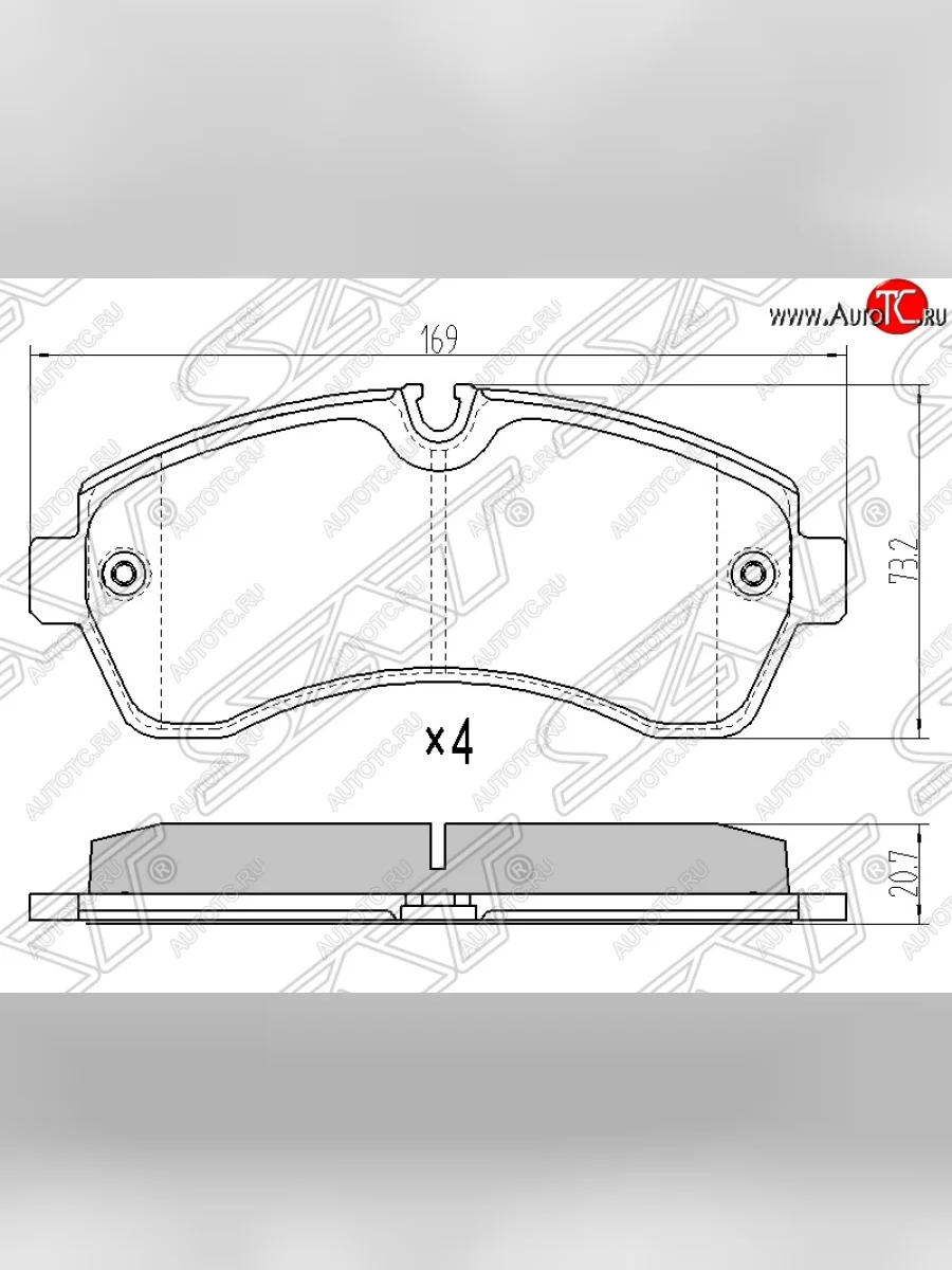 Колодки тормозные SAT (передние)  Mercedes-Benz Sprinter (2006-2013) W906  в Самаре Самарской области