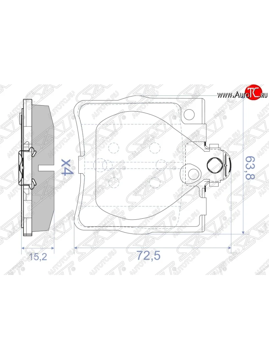 Колодки тормозные SAT (задние) Mercedes-Benz C-Class W203 дорестайлинг седан (2000-2004)  в Перми Пермском крае