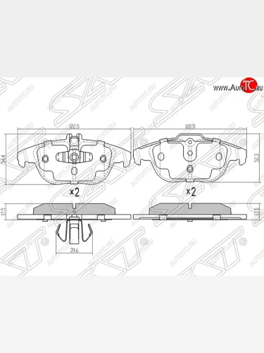 Колодки тормозные задние SAT Mercedes-Benz C-Class  W204 - E-Class  C207