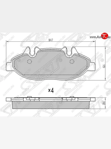 Колодки тормозные SAT (передние) Mercedes-Benz Vito W639 рестайлинг (2010-2014)