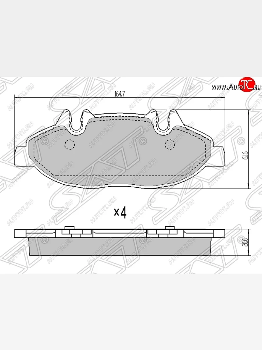 Колодки тормозные SAT (передние) Mercedes-Benz Vito W639 дорестайлинг (2003-2010)  в Керчи Республика Крым
