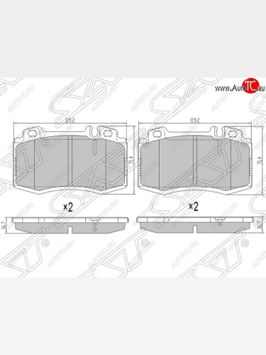 Колодки тормозные SAT (передние) Mercedes-Benz ML class W163 дорестайлинг (1997-2001)