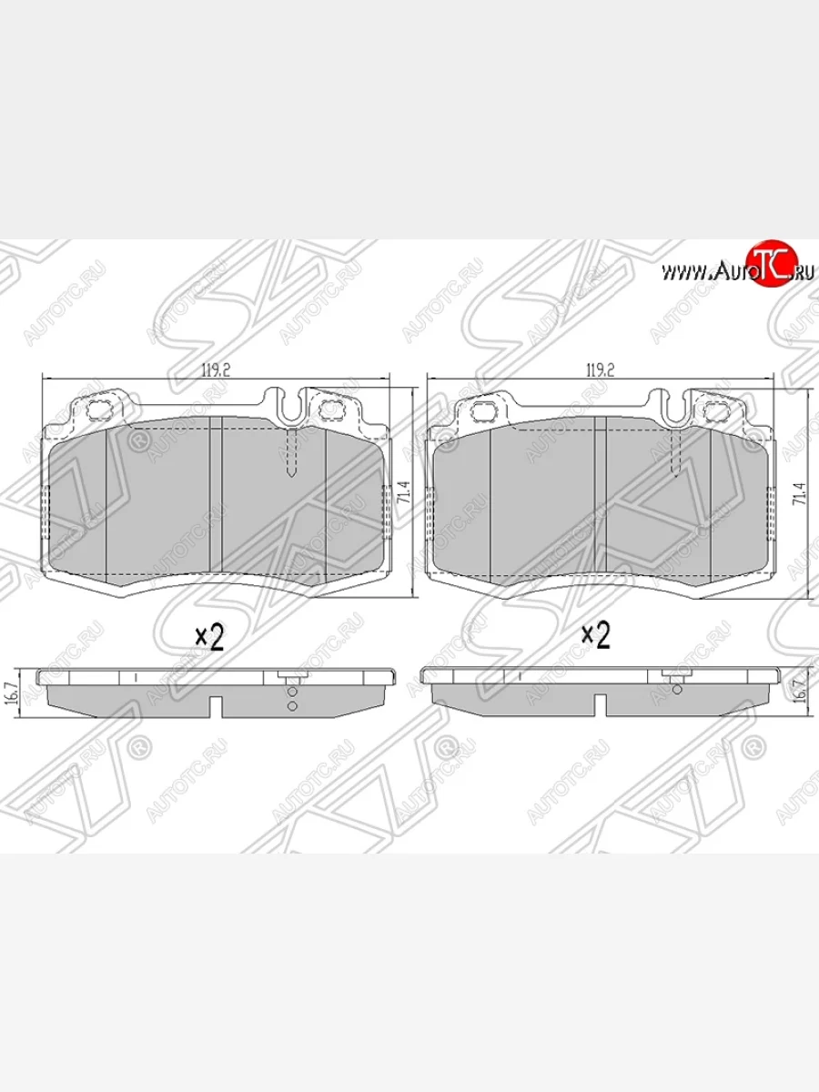 Колодки тормозные SAT (передние) Mercedes-Benz ML class W163 дорестайлинг (1997-2001)  в Воронеже Воронежской области