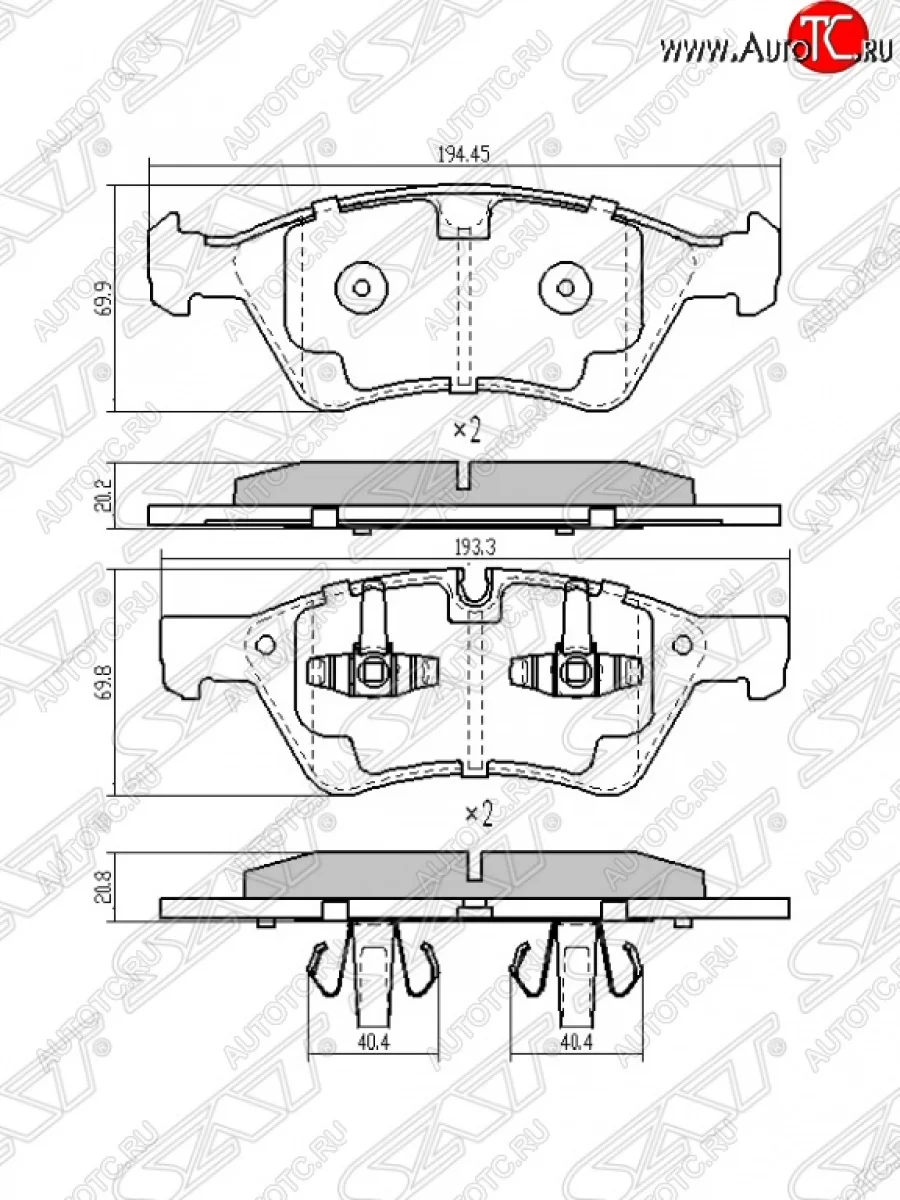 Колодки тормозные SAT (передние) Mercedes-Benz ML class W164 рестайлинг (2008-2011)  в Керчи Республика Крым