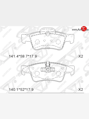 Колодки тормозные задние SAT  Mercedes-Benz ML class W164 рестайлинг (2008-2011)
