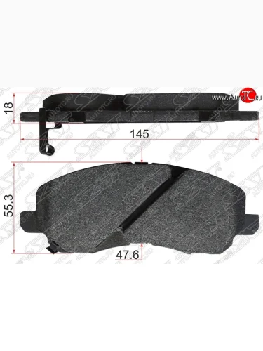 Колодки тормозные SAT (передние) Mitsubishi Lancer 9 CS седан 1-ый рестайлинг (2003-2005)