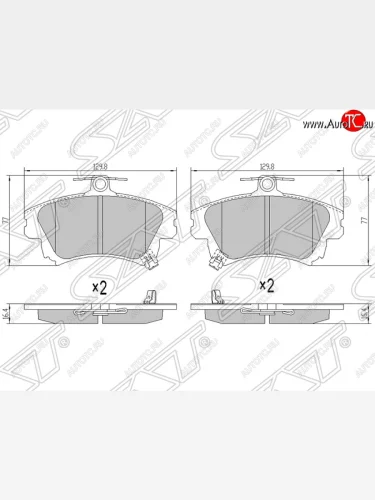 Колодки тормозные SAT (передние) Mitsubishi Colt Z30 хэтчбэк 5 дв. дорестайлинг (2002-2009)