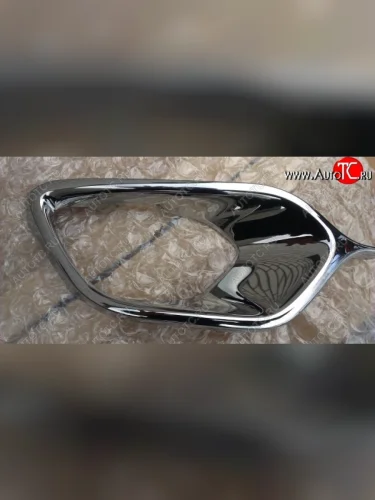 Молдинг хром на решетку бампера под ПТФ SPARD (левый) Renault Logan 2 дорестайлинг (2014-2018)