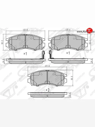 Колодки тормозные SAT (передние) Mitsubishi Mirage CJ,CK,CL,CM хэтчбэк 3 дв. (1995-2001)