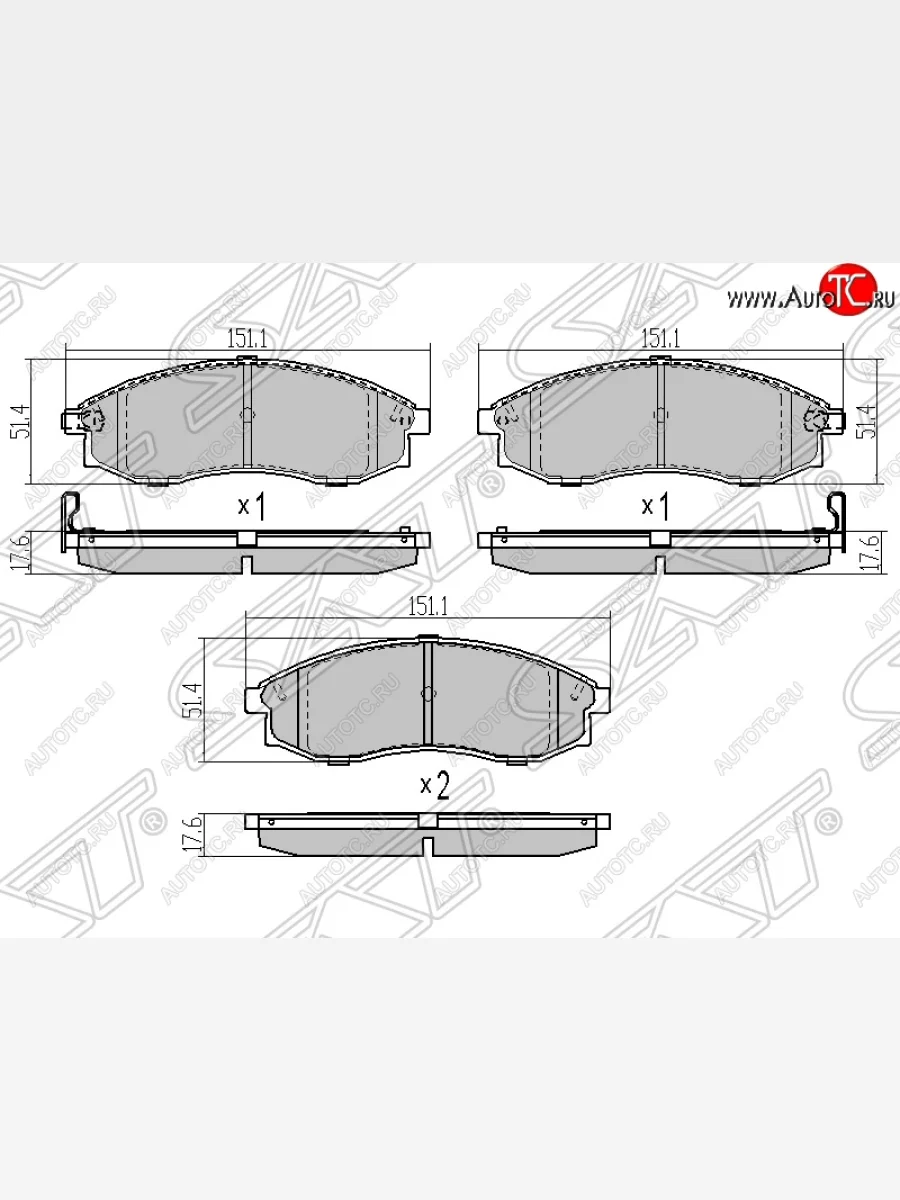 Колодки тормозные SAT (передние) Mitsubishi L200 3 K6T-K7T дорестайлинг (1996-2005)  в Керчи Республика Крым