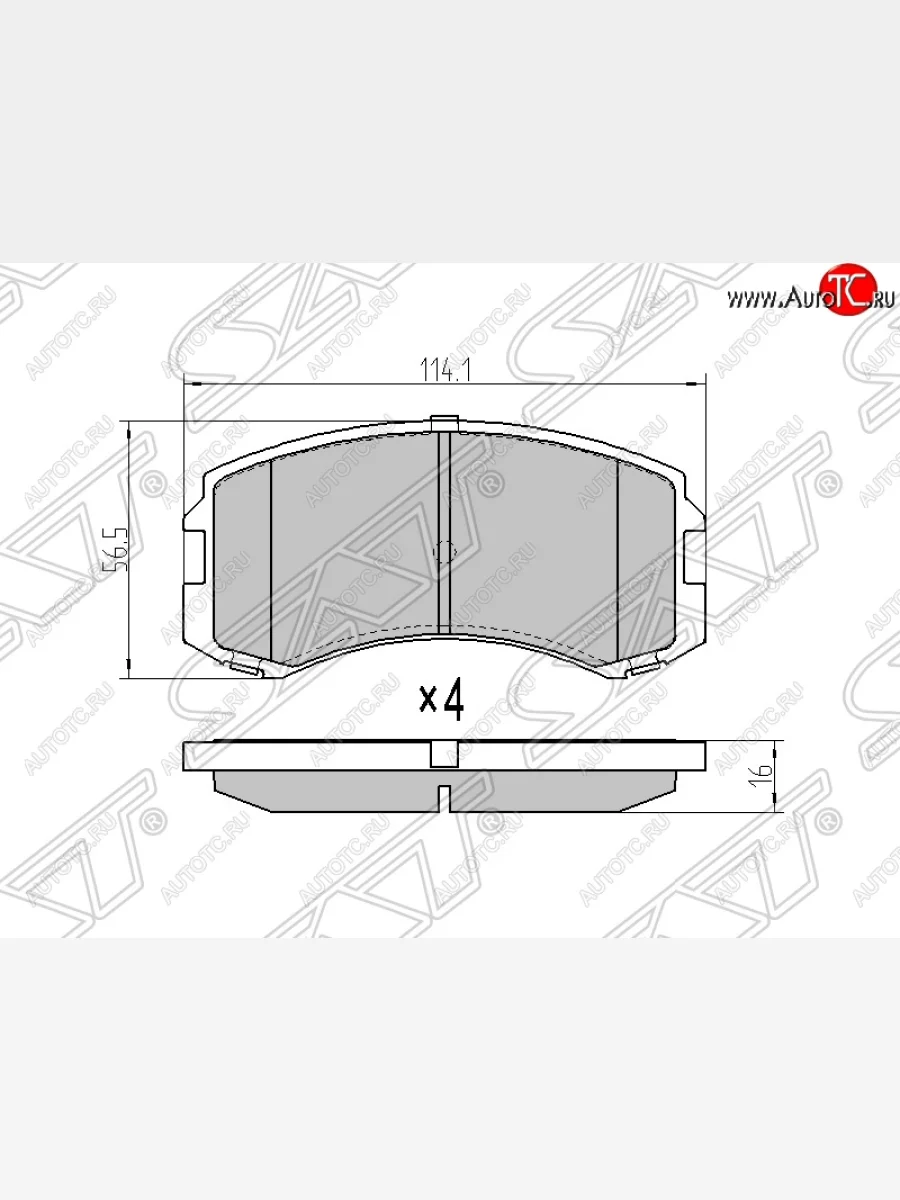 Колодки тормозные SAT (передние) Mitsubishi Lancer Cedia 9 CS универсал (2000-2003)  в Керчи Республика Крым