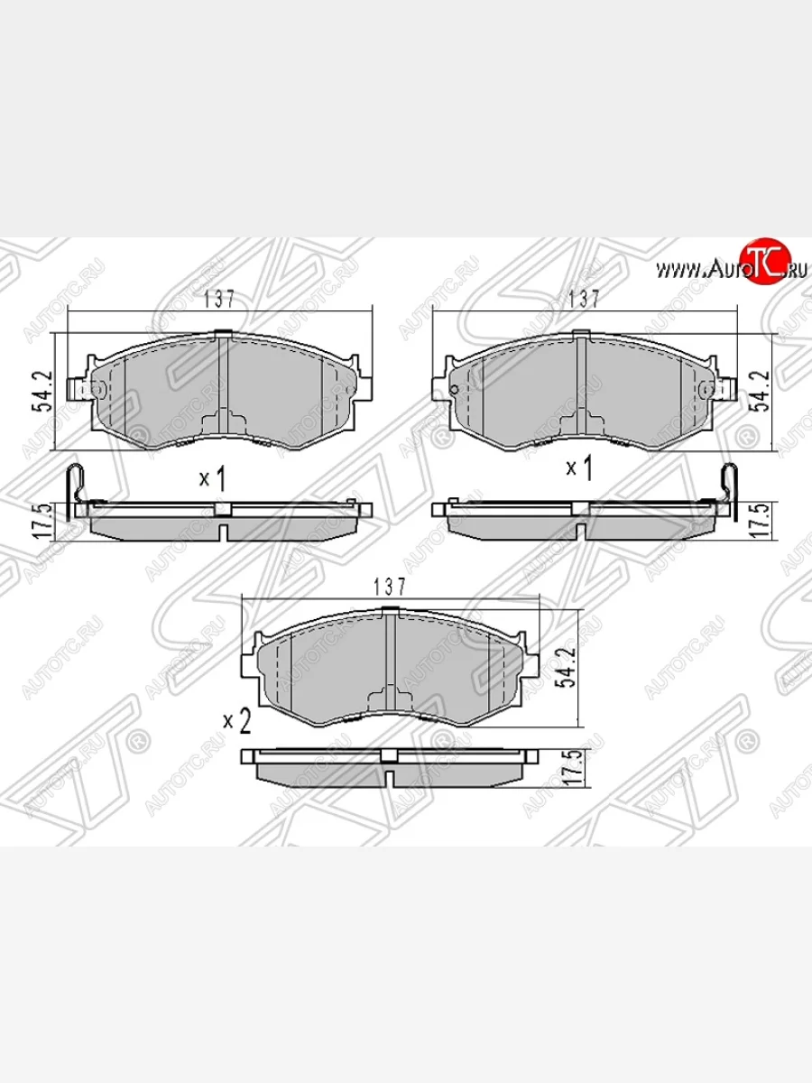 Колодки тормозные SAT (передние) Nissan Sunny B15 (1998-2004)  в Перми Пермском крае