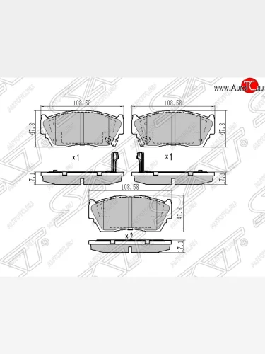 Колодки тормозные SAT (передние) Nissan Sunny  N14 (1990-1998)
