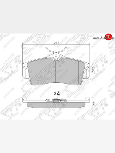 Колодки тормозные SAT (передние) Nissan Bluebird Sylphy G10 седан дорестайлинг (2000-2003)