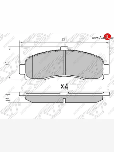 Колодки тормозные SAT (передние) Nissan Micra  K11 (1992-2003) 5 дв. дорестайлинг, 5 дв. рестайлинг