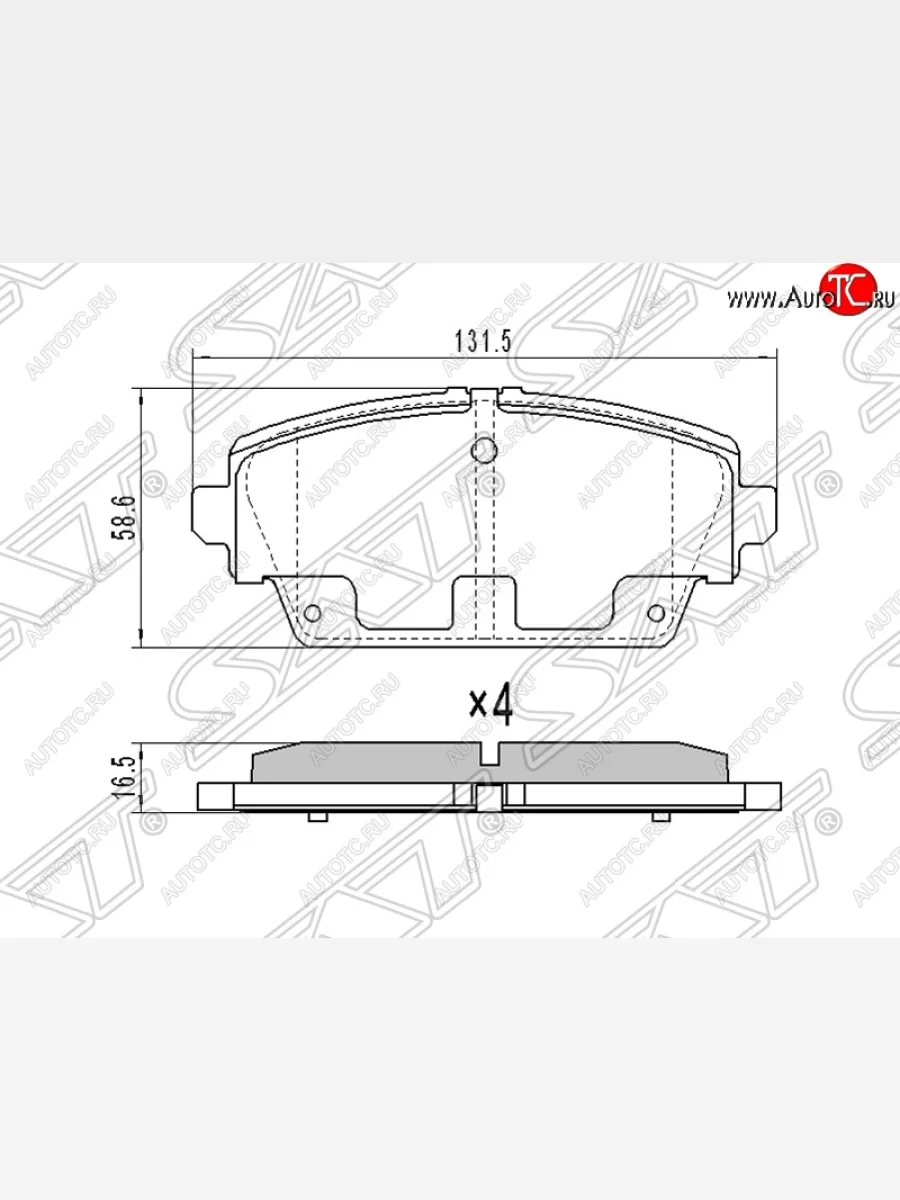Колодки тормозные SAT (передние, 1.6/1.8) Nissan Primera 3 P12 седан (2001-2008)  в Керчи Республика Крым
