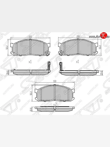 Колодки тормозные SAT (передние) Nissan Terrano  WD21 (1985-1995) дорестайлинг