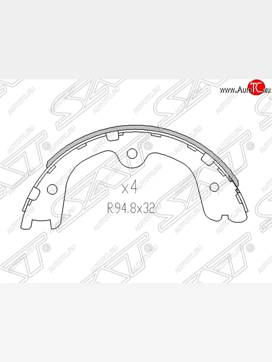 Колодки тормозные задние барабанные (R94.8x32mm) SAT Nissan Pathfinder R51 рестайлинг (2009-2014)  в Керчи Республика Крым
