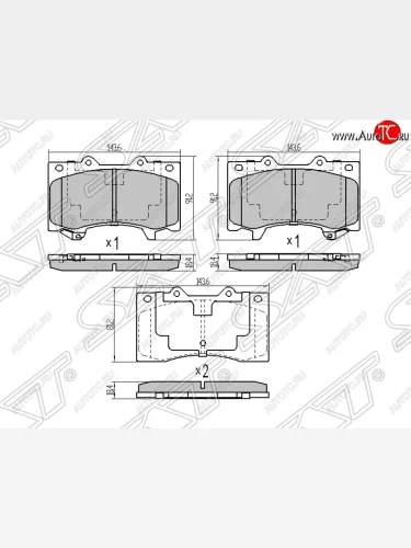 Колодки тормозные SAT (передние) Nissan Patrol  6 (2010-2014) Y62 дорестайлинг