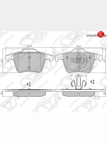 Колодки тормозные SAT (задние) Volvo XC90 C дорестайлинг (2002-2006)