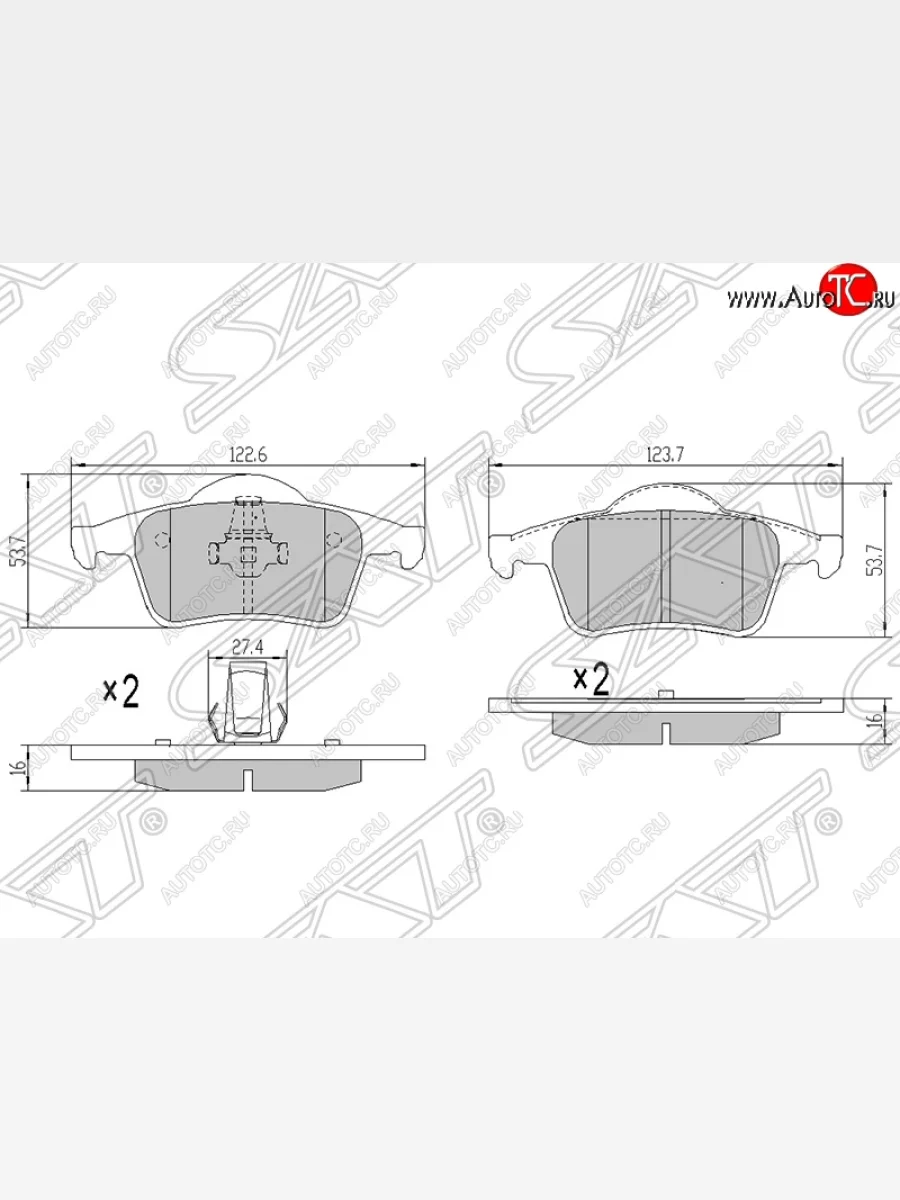 Колодки тормозные задние SAT Volvo S60 RS,RH седан дорестайлинг (2000-2004)  в Керчи Республика Крым