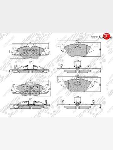 Колодки тормозные SAT (передние) Opel Astra H GTC хэтчбек 3 дв. дорестайлинг (2004-2006)