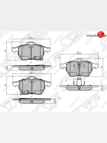 Колодки тормозные SAT (передние) Opel Astra H GTC хэтчбек 3 дв. дорестайлинг (2004-2006)